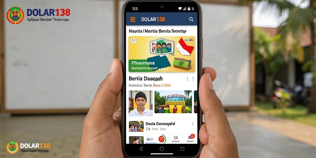 Tampilan antarmuka aplikasi DOLAR138 menampilkan berita daerah secara jelas.
