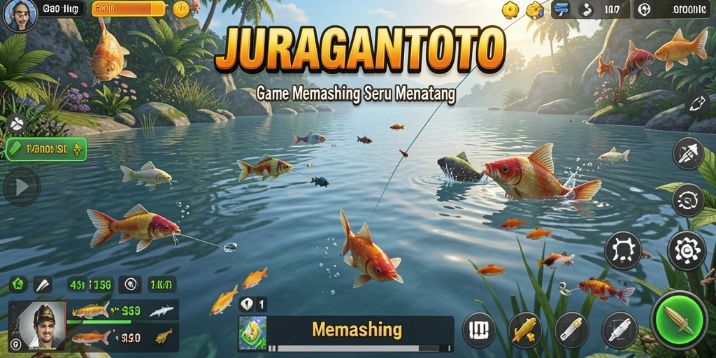 Tampilan antarmuka game Memancing JURAGANTOTO yang menarik.