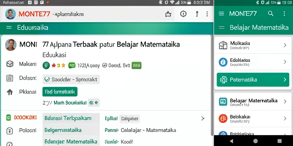 Antarmuka intuitif MONTE77 saat belajar matematika.
