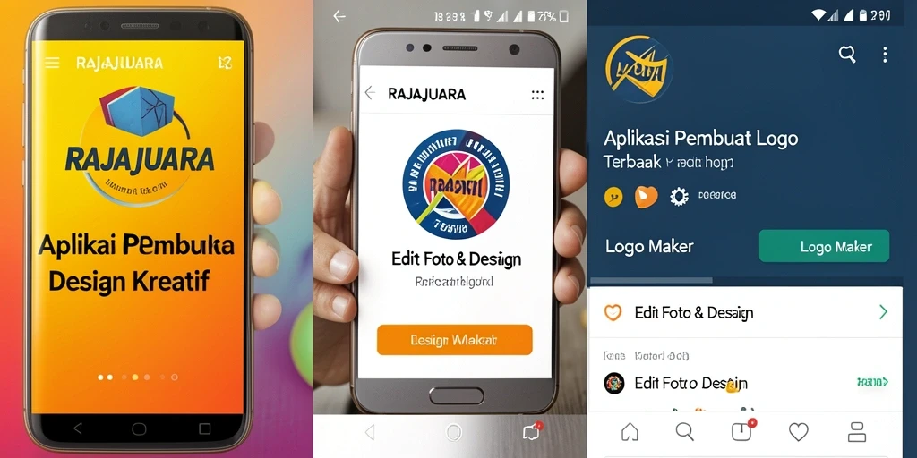 Antarmuka <strong>RAJAJUARA</strong> untuk desain logo yang kreatif dan mudah digunakan.
