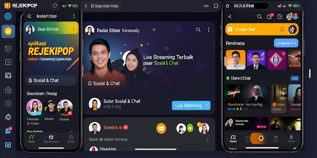 Tampilan antarmuka aplikasi REJEKIPOP saat Live Streaming.